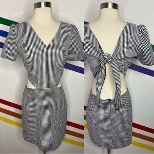 NEW Oh My Love OML Gingham Open Back Dress Size Medium